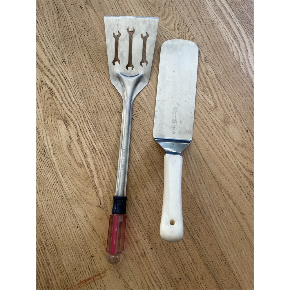 2 Large Spatulas Craftsman Screwdriver Handle Tramontina Long Flipper‎ Grilling